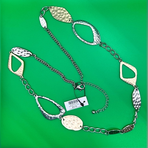 NWT Chico’s Mixed Metal Bib Necklace - Picture 7 of 7